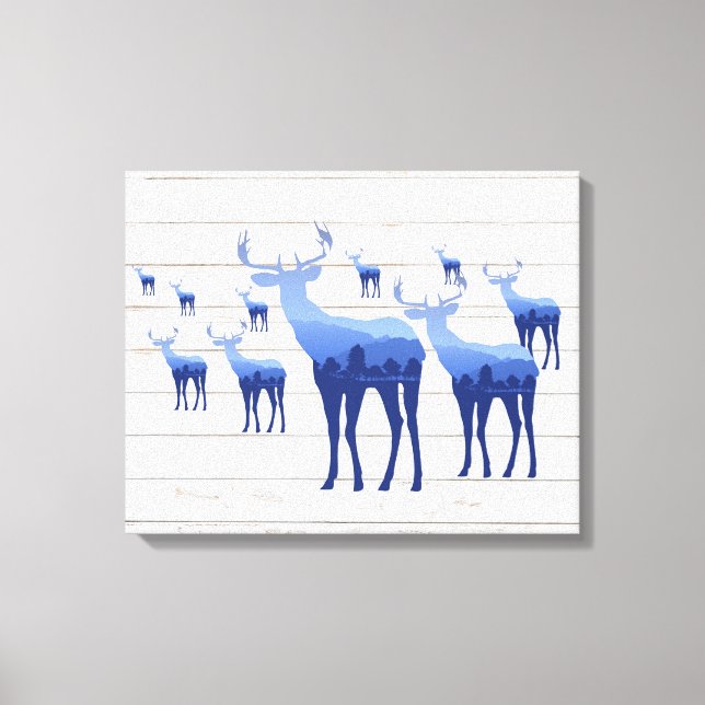 Canvas , Azul, Veado, Conselhos de Lava Branca (Frente)