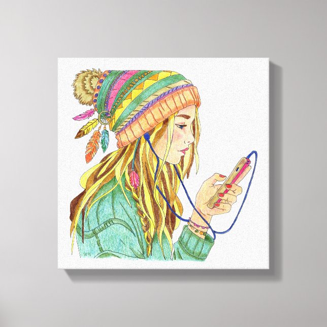 Canvas Boho Hat Girl (Frente)