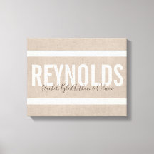 Canvas Burlap de Nome Personalizado
