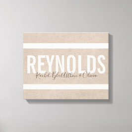 Canvas Burlap de Nome Personalizado