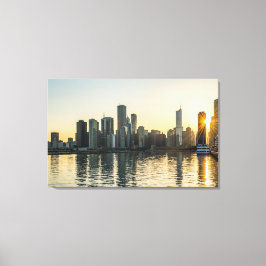 Canvas - Chicago Skyline em Illinois, em Sunset