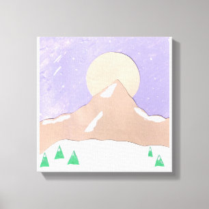 Canvas com Cena de Montanha Snowy