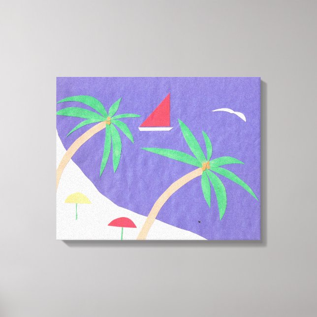 Canvas com cena de praia (Frente)