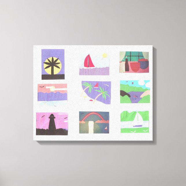 Canvas com Cenas Coloridas (Frente)