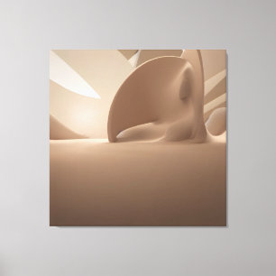 Canvas Contemporânea de Abstrato de bege Grande Mo