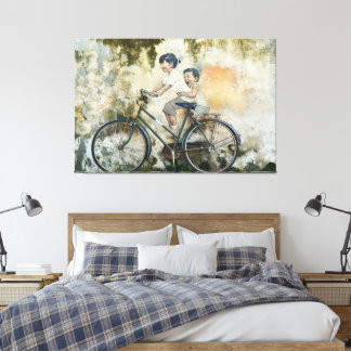 canvas 'Crianças numa Bicicleta' de 60" x 40"