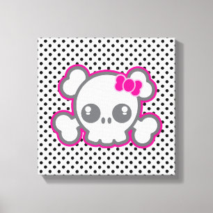 Canvas Crônica de Fita Rosa de Kawaii