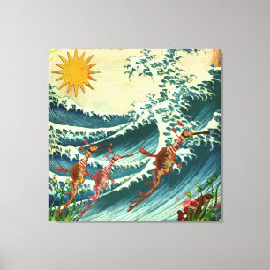 Canvas da água áspera dos dragões do mar