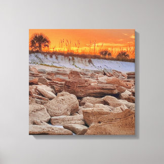 Canvas da linha costeira do oceano sunset