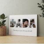 Canvas Dada Photo Collage<br><div class="desc">Esta é uma colagem de fotos que soletra a palavra DADA junto com uma mensagem personalizada. Este é o presente perfeito para o pai do dia do pai, do seu aniversário ou do Natal.</div>