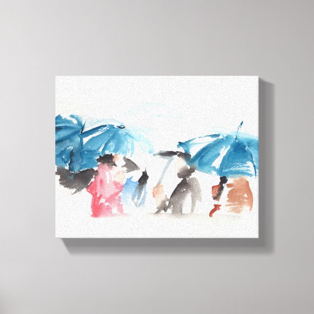 Canvas das Aquarelas Originais dos Guarda-chuvas (Frente)