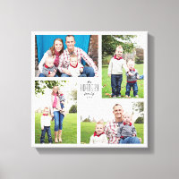 Canvas de 4 Fotografias da Família Personalizada Q