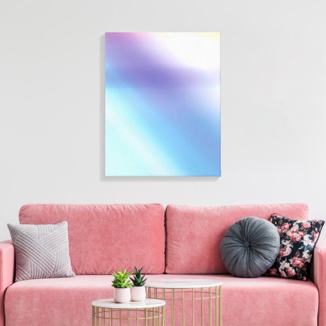 Canvas de Abstrato de arte azul-roxa rosa e amarel (Insitu(Sala de estar))