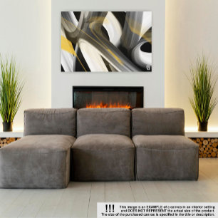 canvas de Abstrato de Tendência 36x24'', preto bra