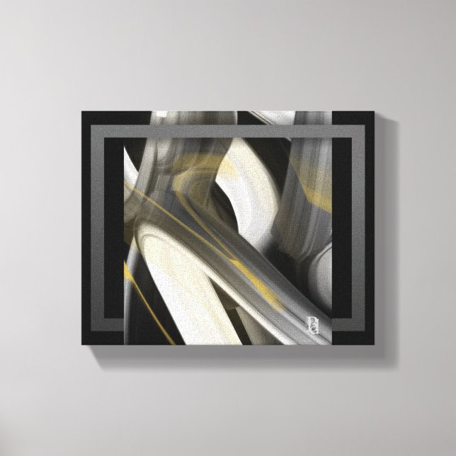 canvas de Abstrato de Tendência de 10x8" preto bra (Frente)