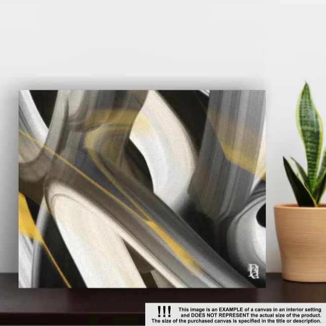 canvas de Abstrato de Tendência de 14 x 11" preto  (Criador carregado)
