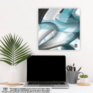 canvas de Abstrato de Tendência de 24 x 24 pol, az