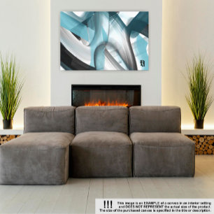 canvas de Abstrato de Tendência de 36 x 24 pol, az