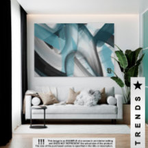 canvas de Abstrato de Tendência de 60x40" Preto Az