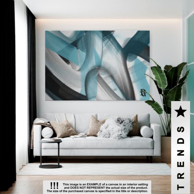 canvas de Abstrato de Tendência de 60x40" Preto Az (Criador carregado)