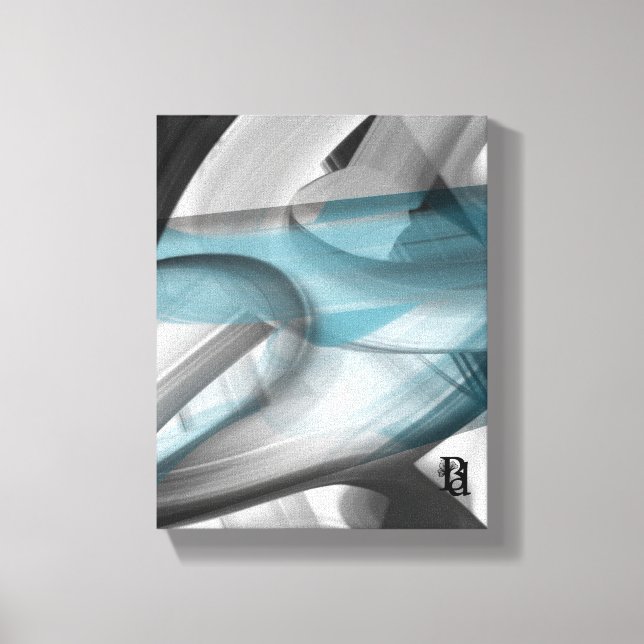 canvas de Abstrato de Tendência de 8x10" Azul bran (Frente)
