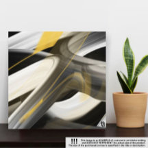 canvas de Abstrato de Tendência de 8x8" preto bran