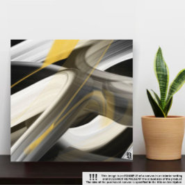 canvas de Abstrato de Tendência de 8x8" preto bran