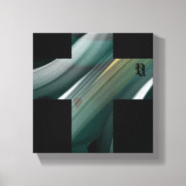 canvas de Abstrato de Tendência de 8x8" Preto Verd