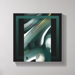 canvas de Abstrato de Tendência de 8x8" Preto Verd