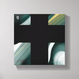 canvas de Abstrato de Tendência de 8x8" Preto Verd