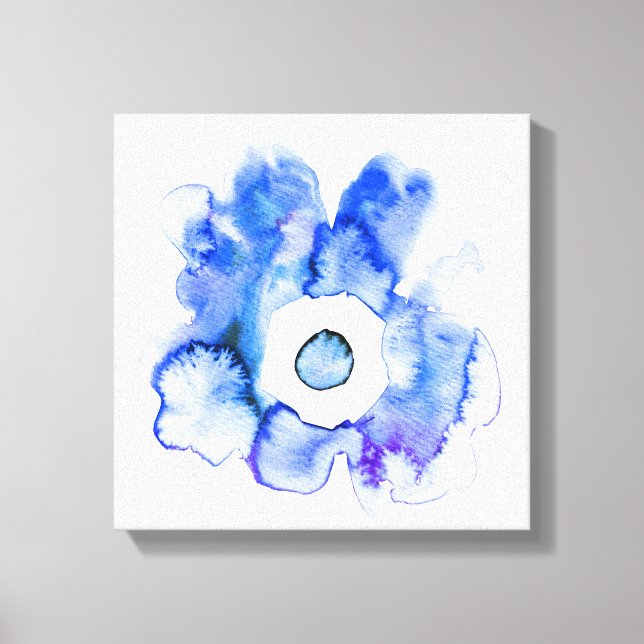 Canvas de abstrato desenhada com aquarela floral p (Frente)