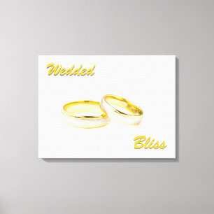 Canvas de Anéis de Felicidade Casados Personalizad
