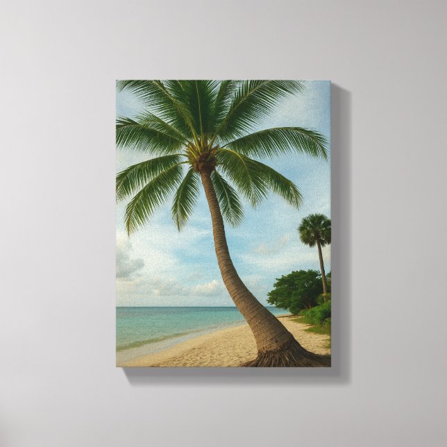 Canvas de Arte de Paraíso na Praia Tropical (Frente)