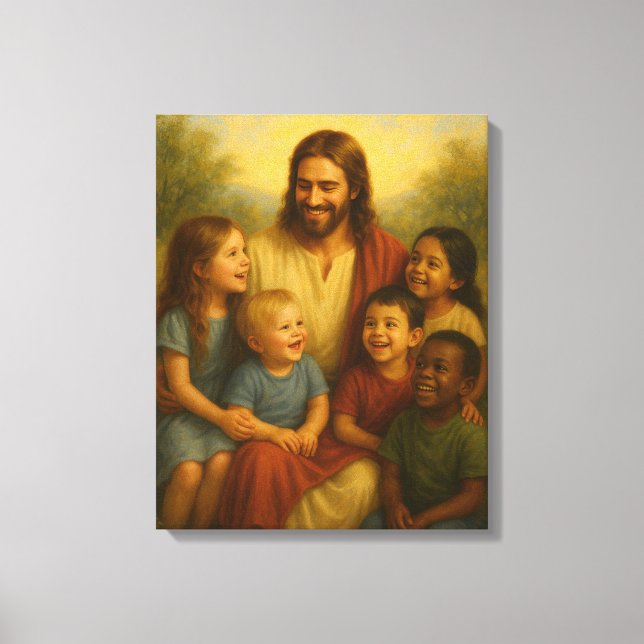 Canvas De Arte De Parede De Jesus E Crianças™ LDS (Frente)