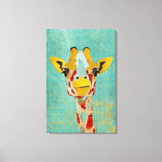 Canvas de Arte Dourada de Peeking Giraffe