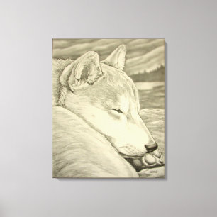 Canvas de arte esticadas impressão de Shiba Inu d