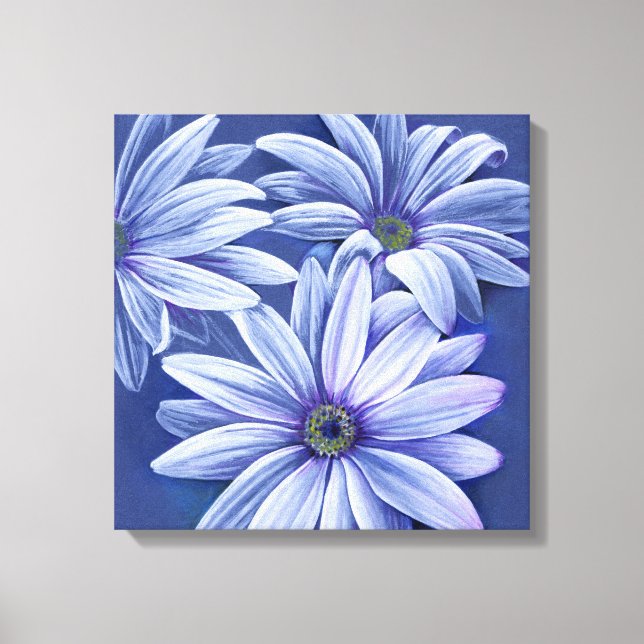 Canvas de arte fina azul-margarida (Frente)