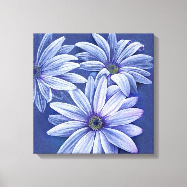 Canvas de arte fina azul-margarida (Frente)