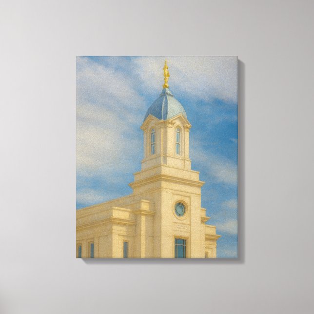 Canvas de Arte LDS do Cedar City Utah Temple Paint (Frente)