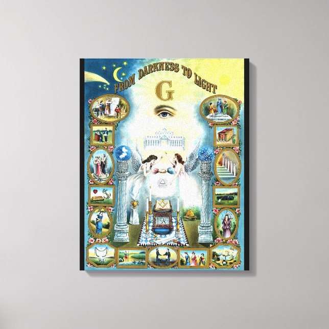 Canvas de Arte Masônica da Escuridão à Luz (Frente)