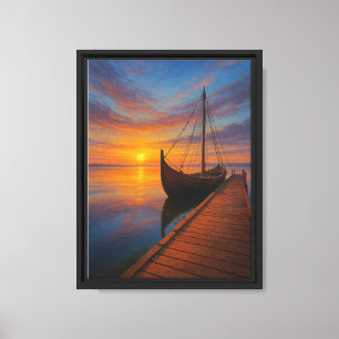 Canvas de Arte por Impressão de Barcos Viking Suns