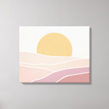 Canvas de Arte Sunset Mínima Rosa e Maurizada