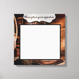 canvas de assinatura de 20"x20" Cowboy Boots Barn