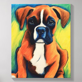 Canvas de azulejo de fotos de crayon com cãozinho