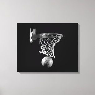 Canvas de basquete preto-e-branco