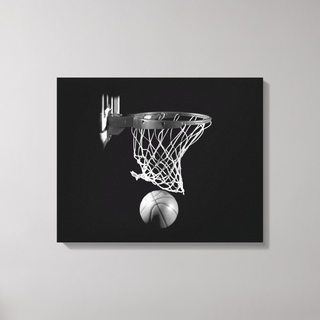 Canvas de basquete preto-e-branco (Frente)