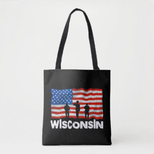 Canvas de Bolsa de Bandeira do Wisconsin American 