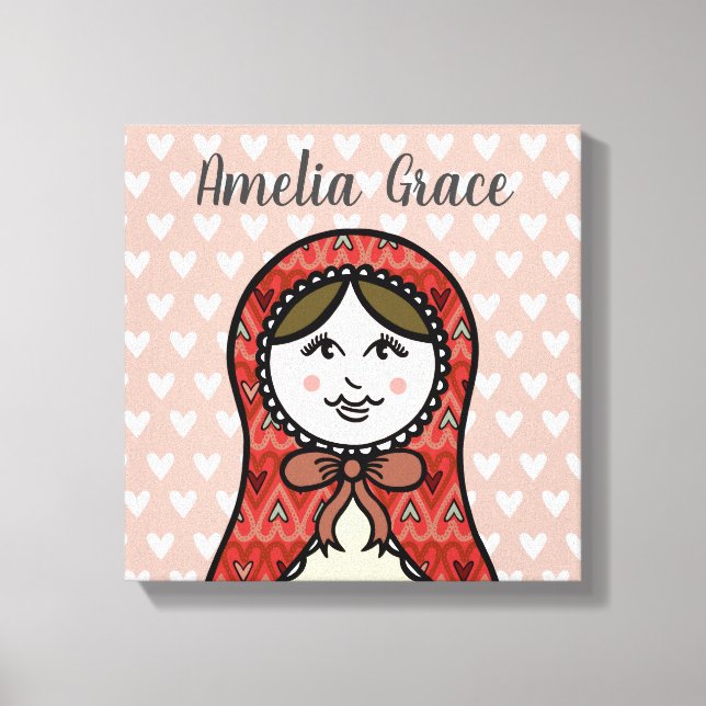 Canvas de Boneca Nidificadora Russa Personalizada (Frente)