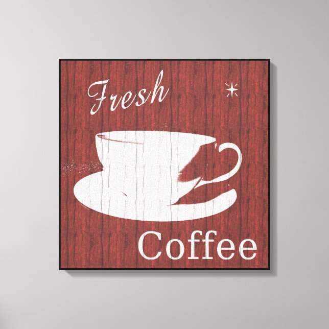 Canvas de Café de Madeira com tempo - Vermelho (Frente)