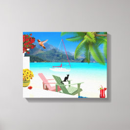 Canvas de cena tropical de praia